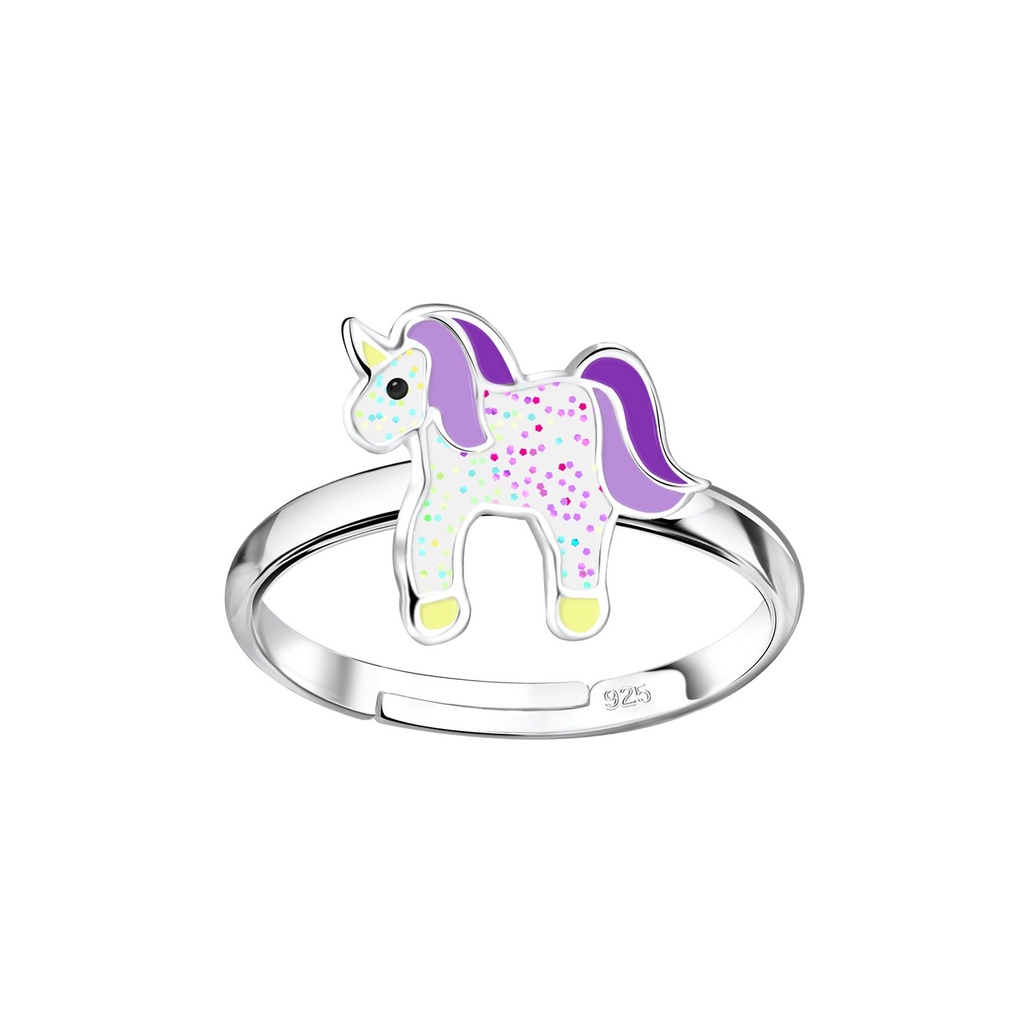 Bague réglable licorne en argent
