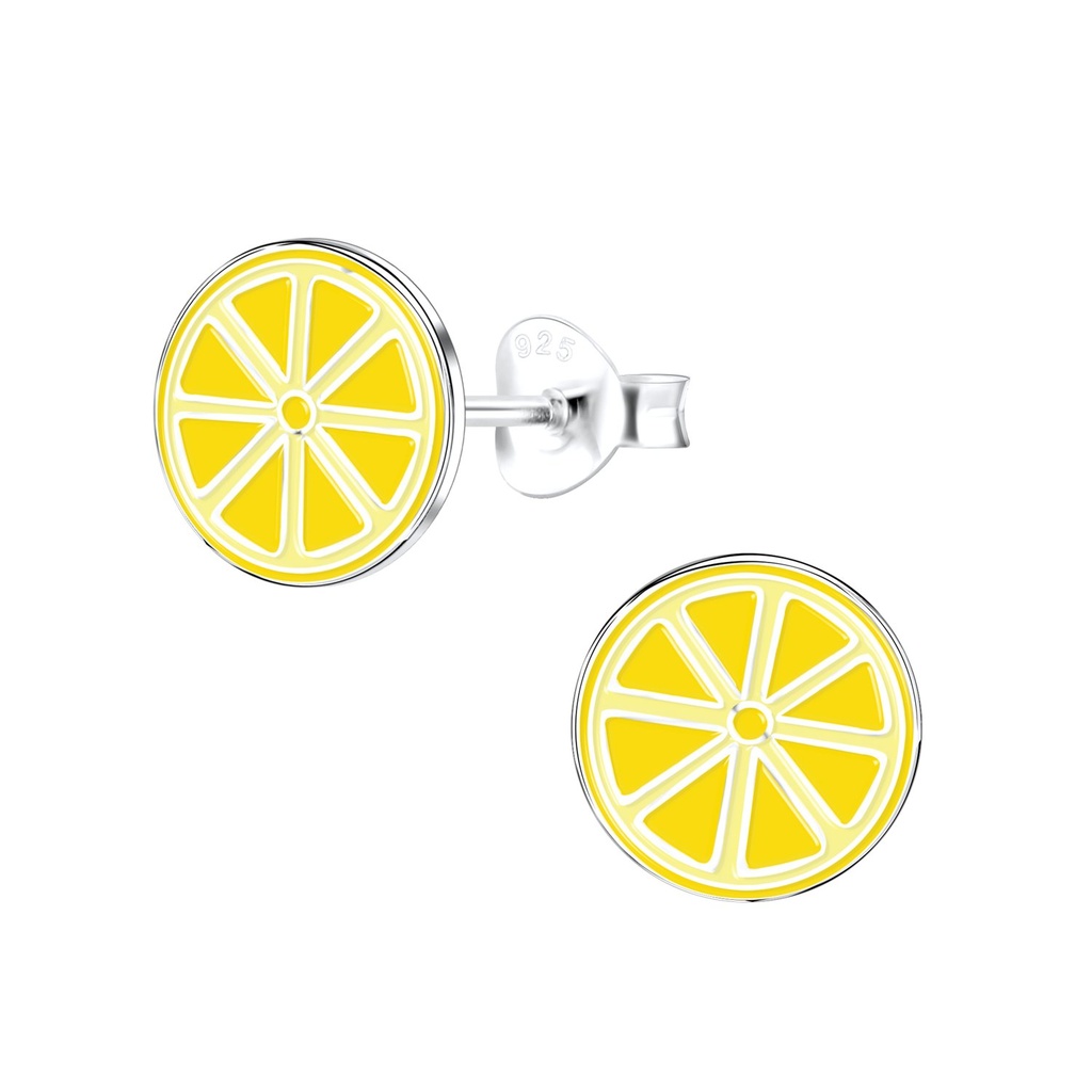 Silver Lime Stud Earrings