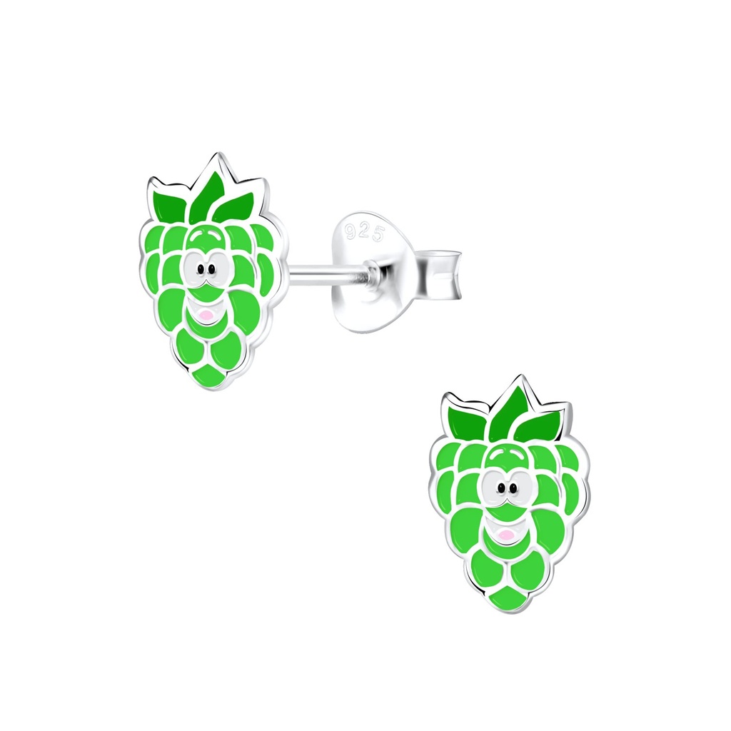 [10013233] Silver Grape Stud Earrings