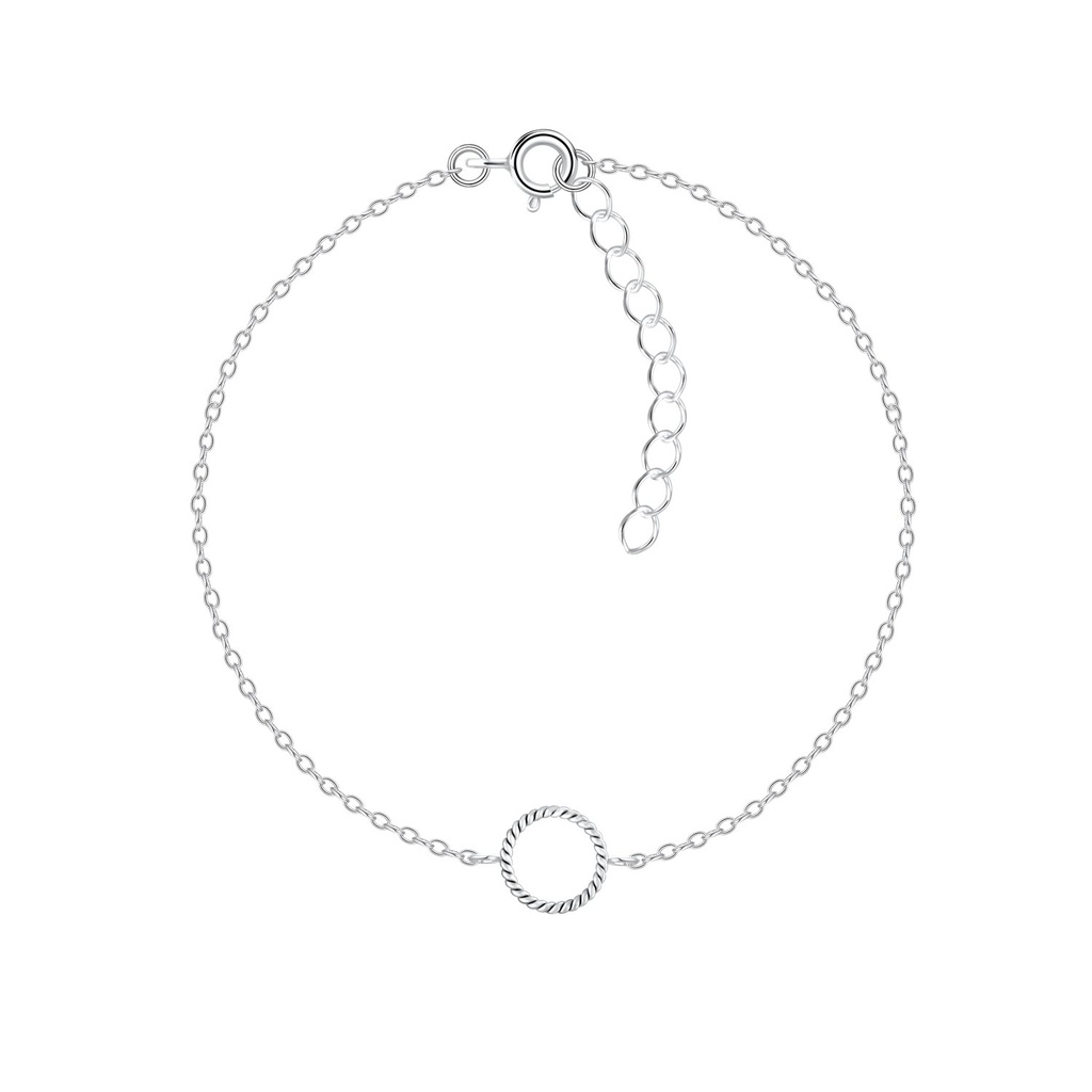 Silver Twisted Circle Bracelet