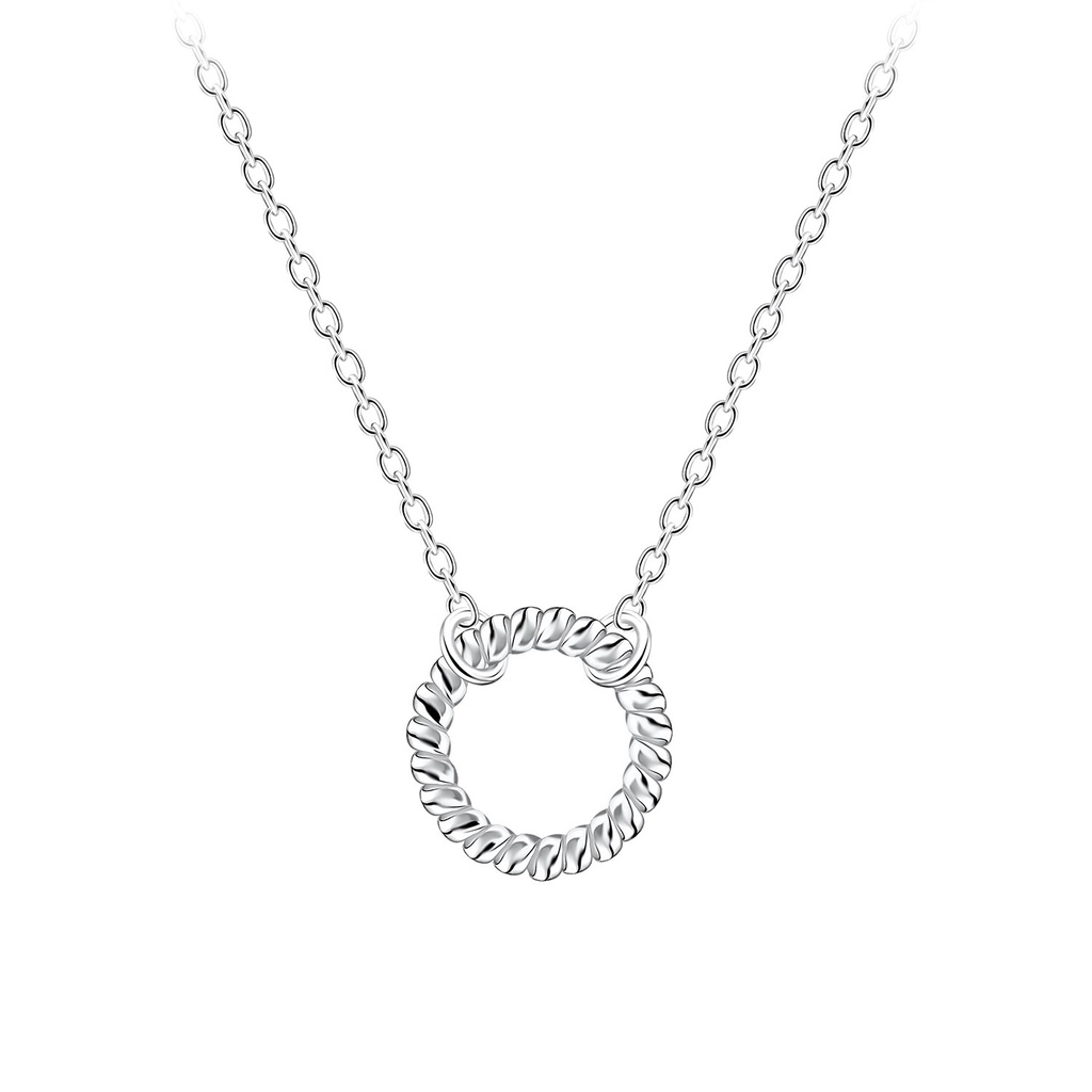 Silver Twisted Circle Necklace