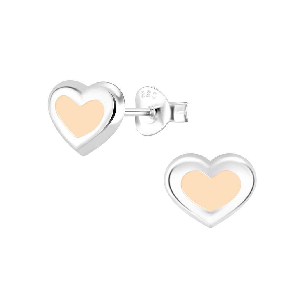 Silver Heart Stud Earrings