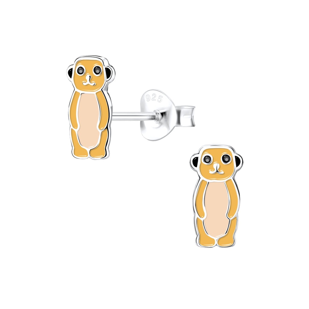 [10013028] Silver Meerkat Stud Earrings
