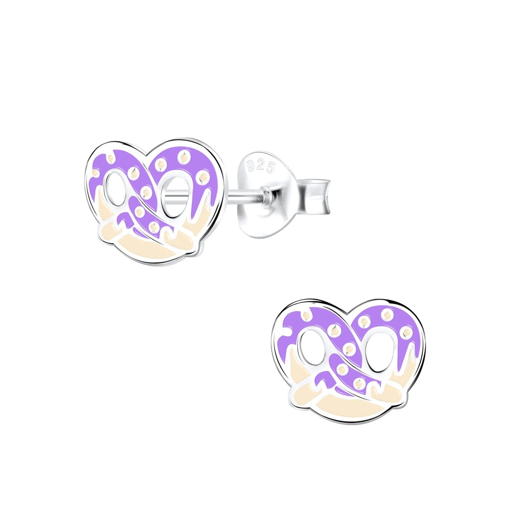 Puces d'oreilles bretzel en argent