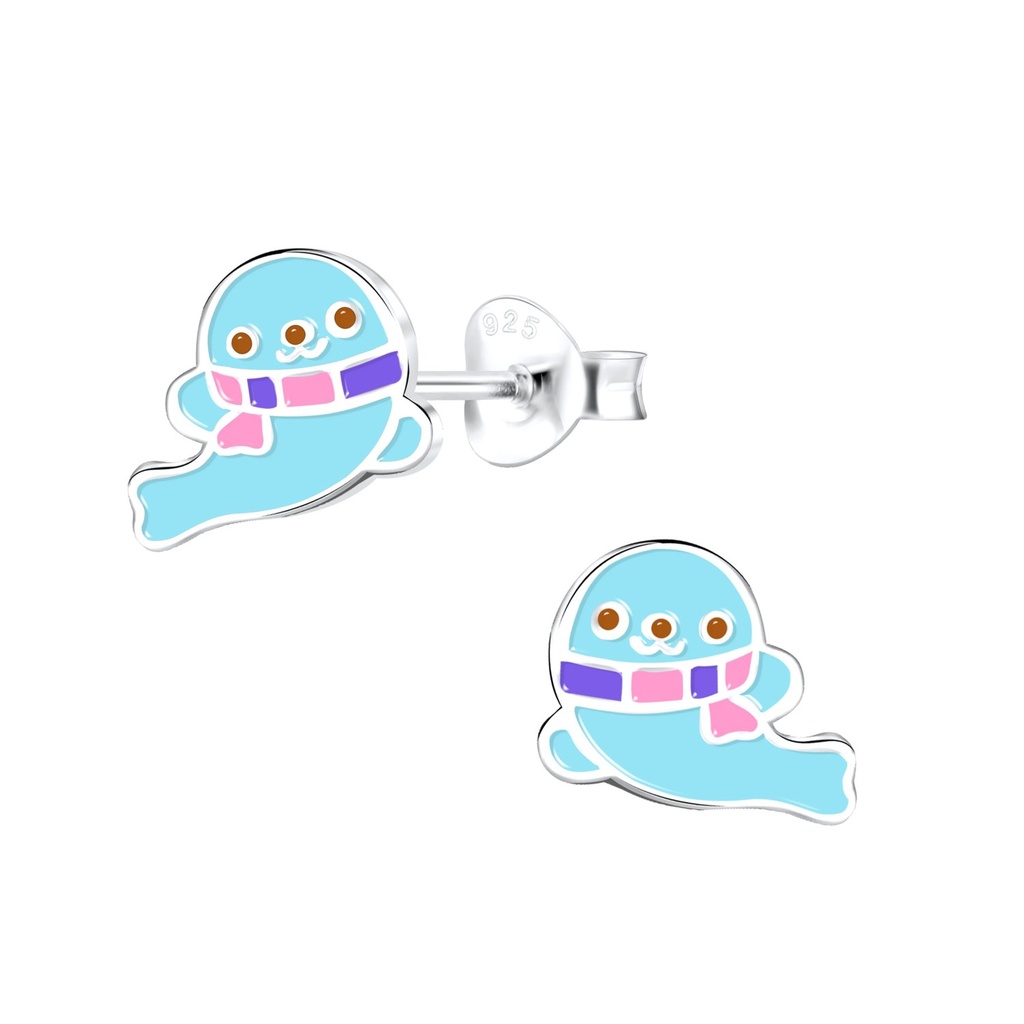 Silver Seal Stud Earrings