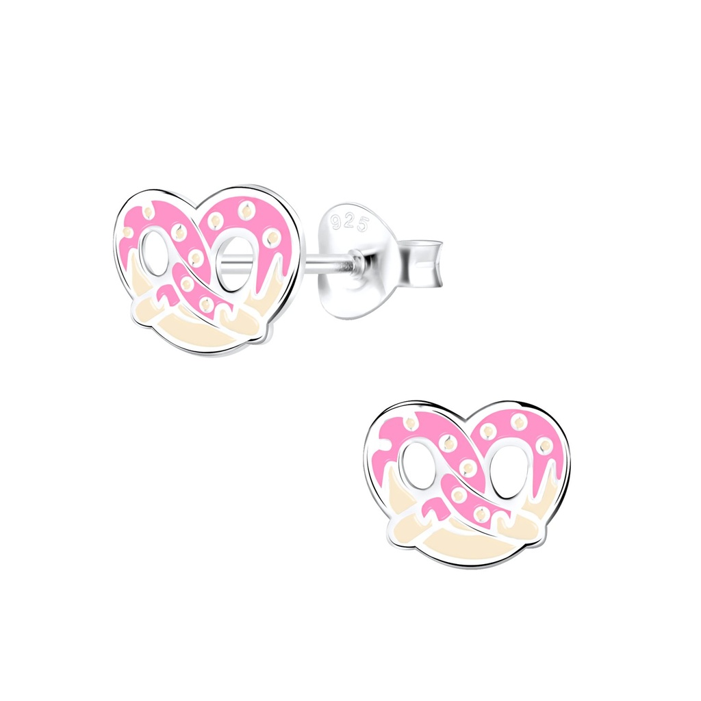 Silver Pretzel Stud Earrings