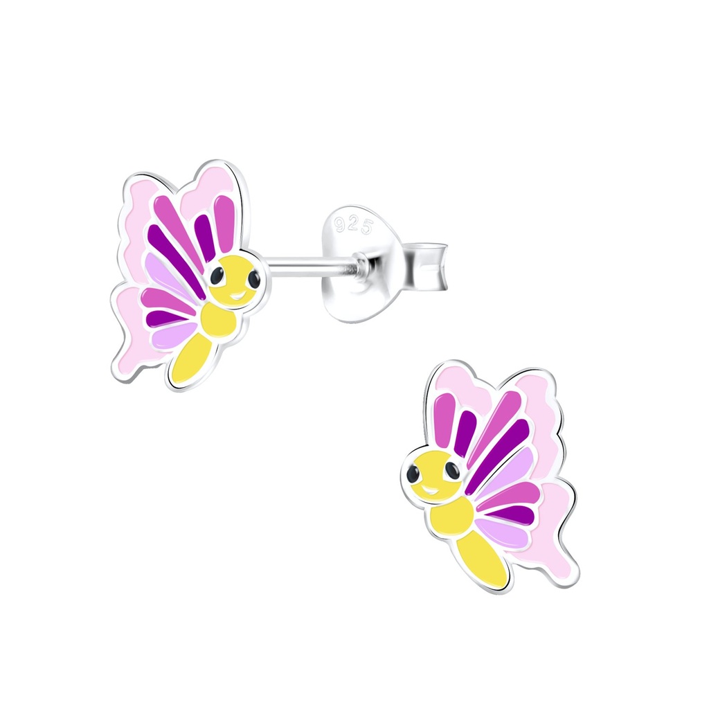 Puces d'oreilles papillon en argent