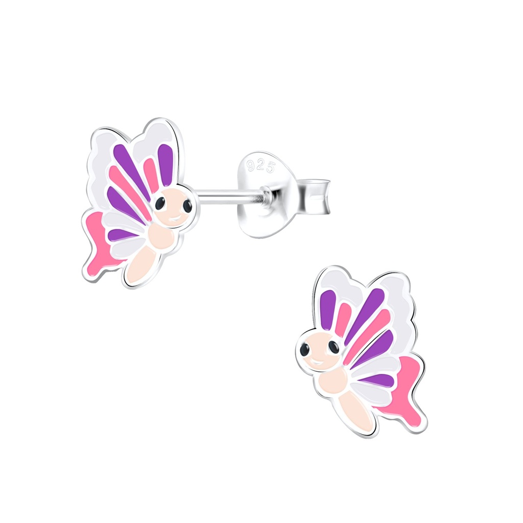 [10013318] Silver Butterfly Stud Earrings