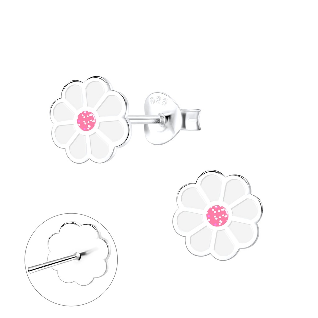 Silver Daisy Stud Earrings