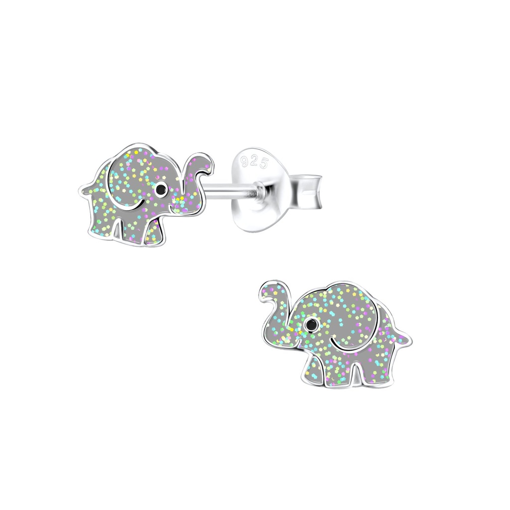 Silver Elephant Stud Earrings