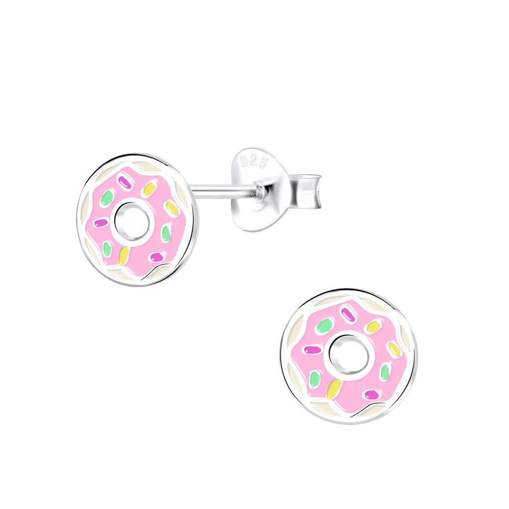 Puces d'oreilles donut en argent