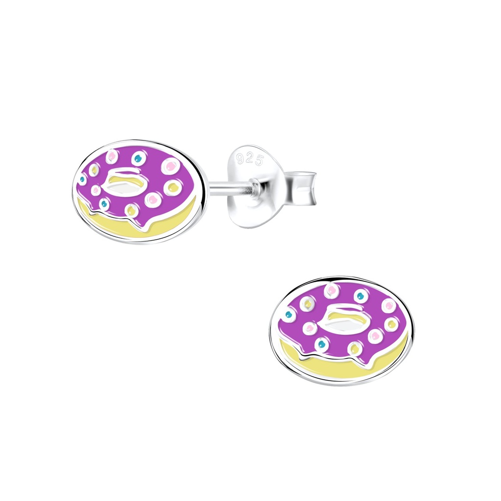 Puces d'oreilles donut en argent