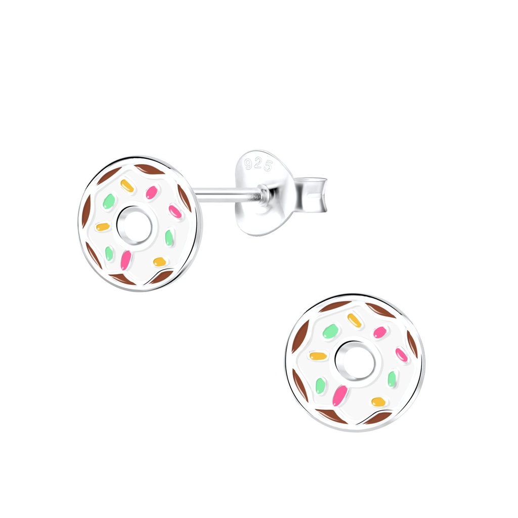 Puces d'oreilles donut en argent