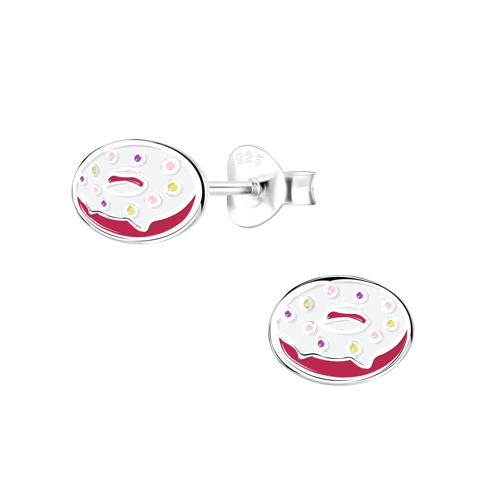 Puces d'oreilles donut en argent