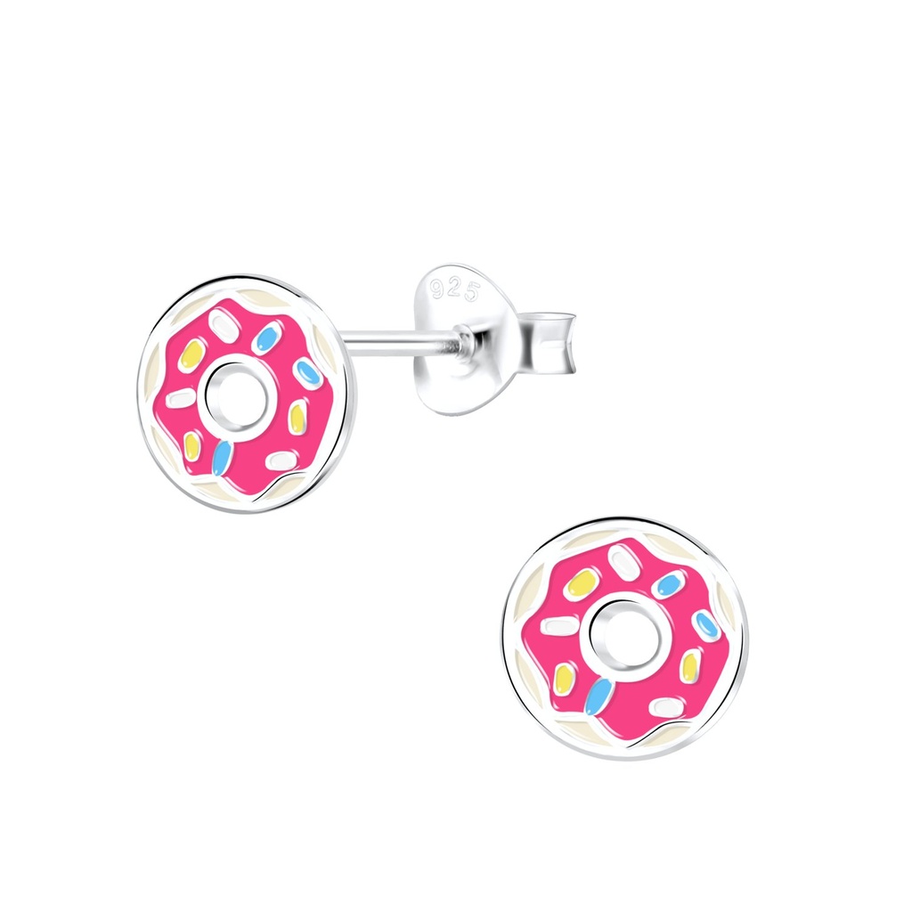 Puces d'oreilles donut en argent
