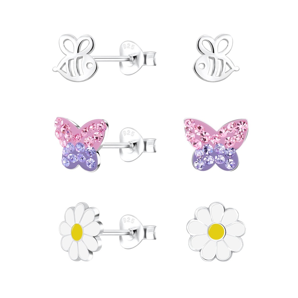 [10014255] Lot de puces d'oreilles nature en argent