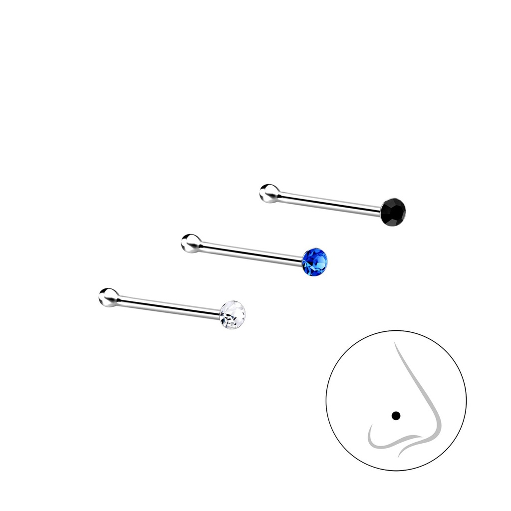 Lot de bijoux de nez assortis en argent