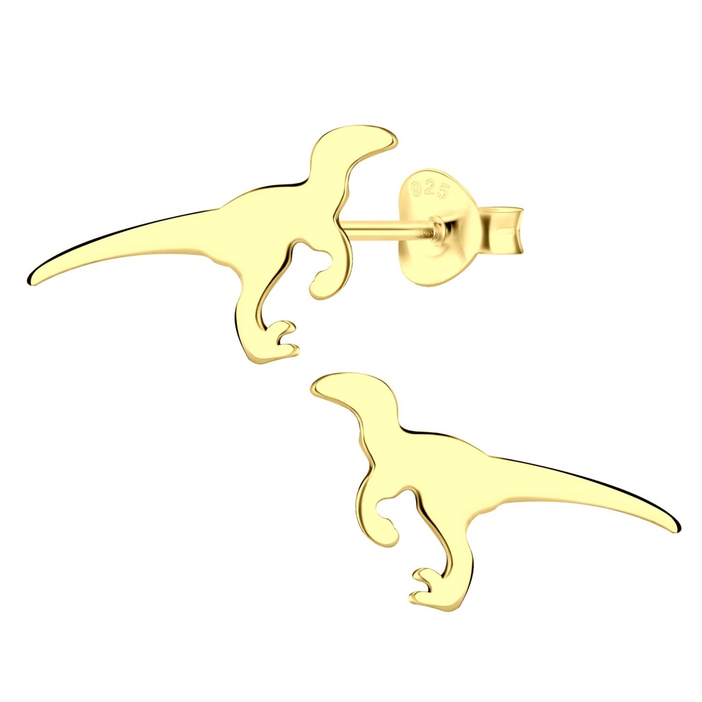 Puces d'oreilles dinosaure vélociraptor en argent