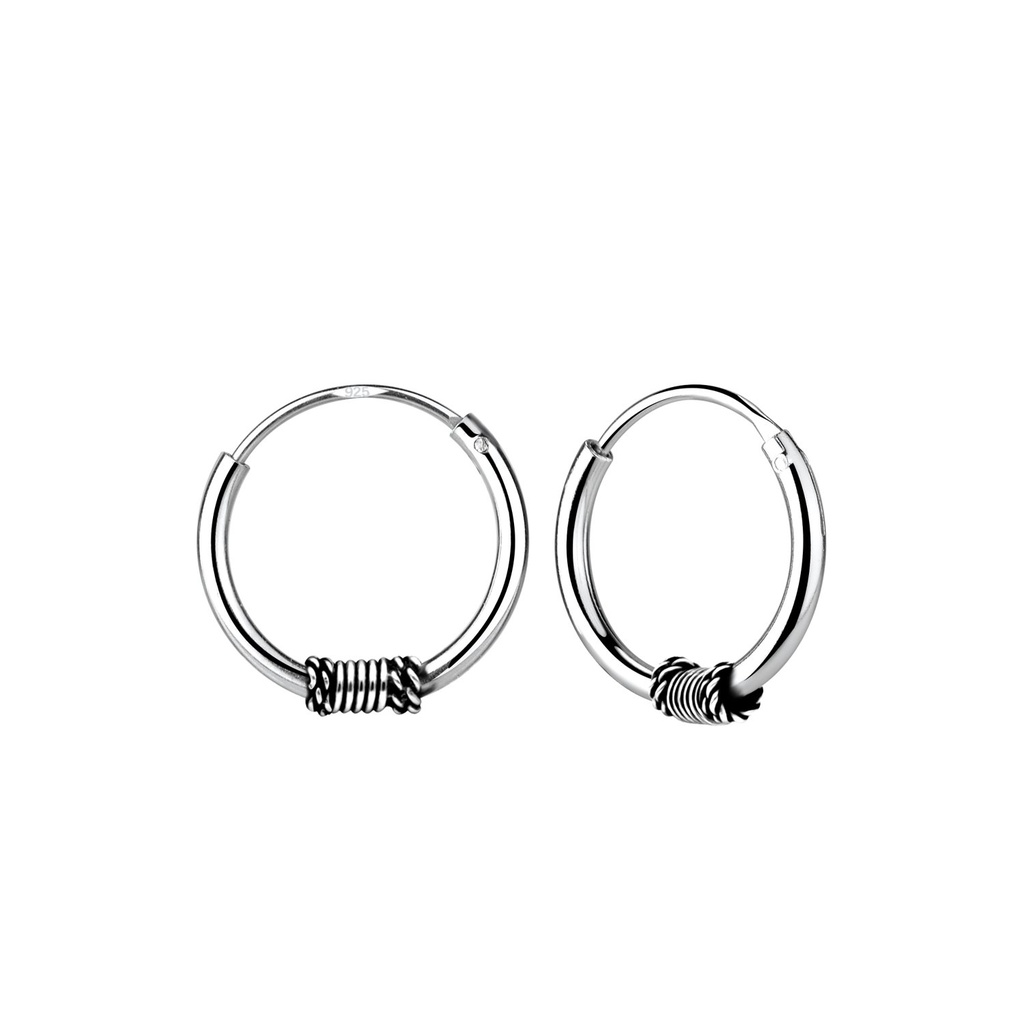 Créoles Bali en argent 12 mm