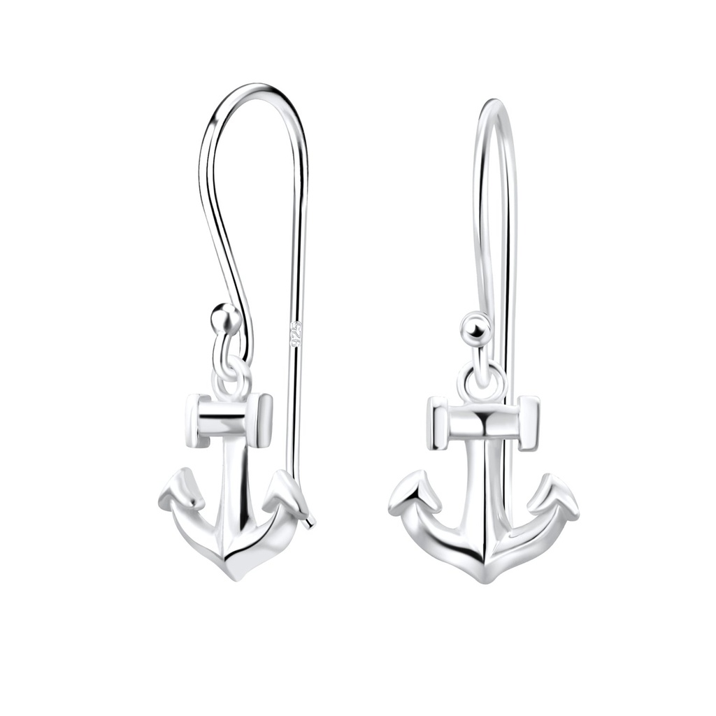 Silver Anchor Earrings