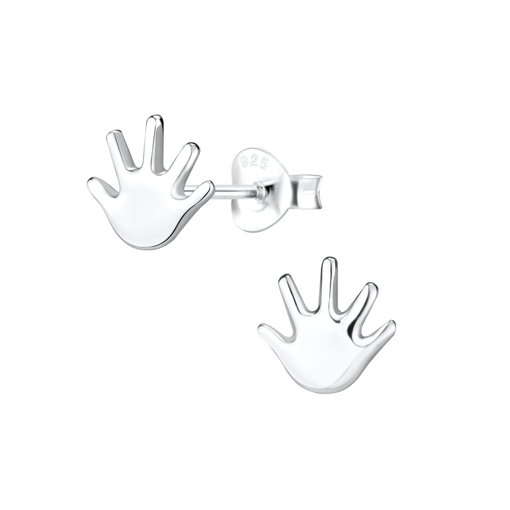 Puces d'oreilles main en argent