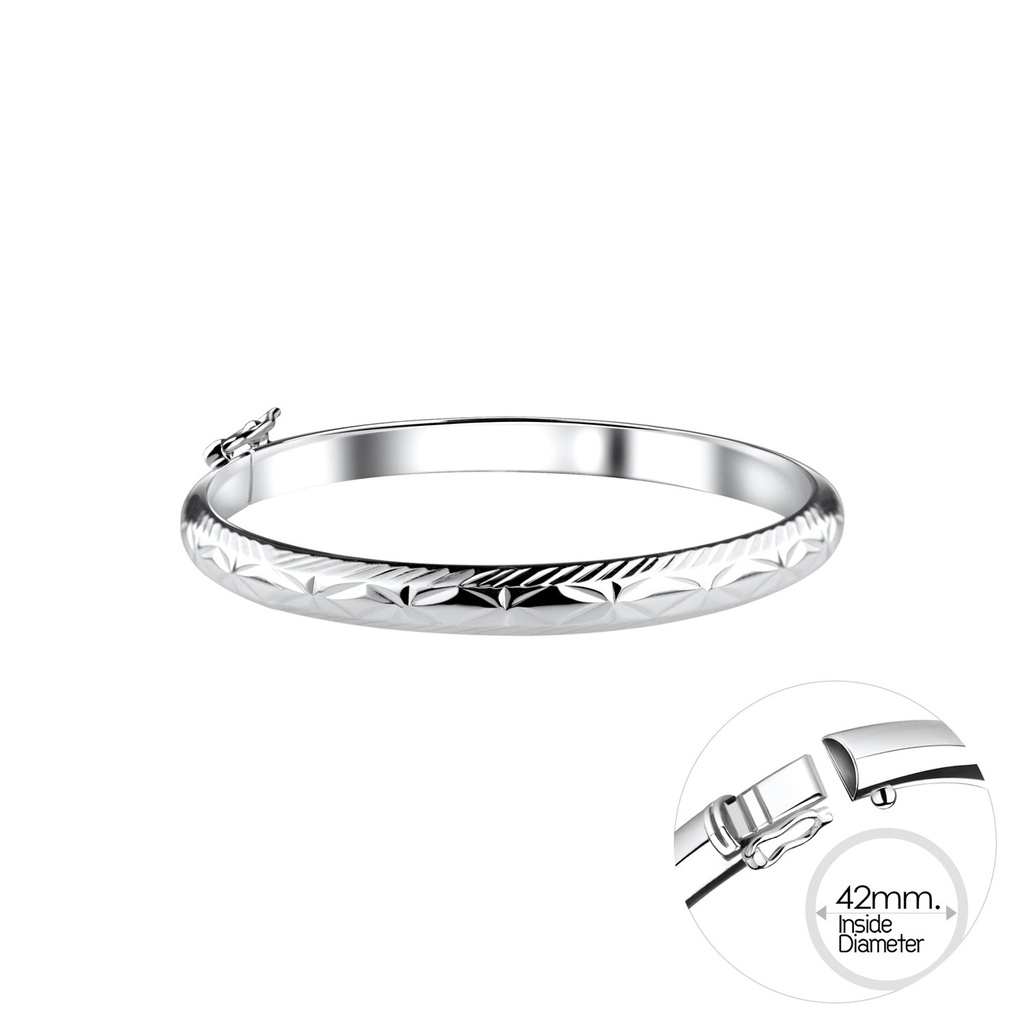 [10014216] Jonc enfant en argent 5 mm avec taille diamant