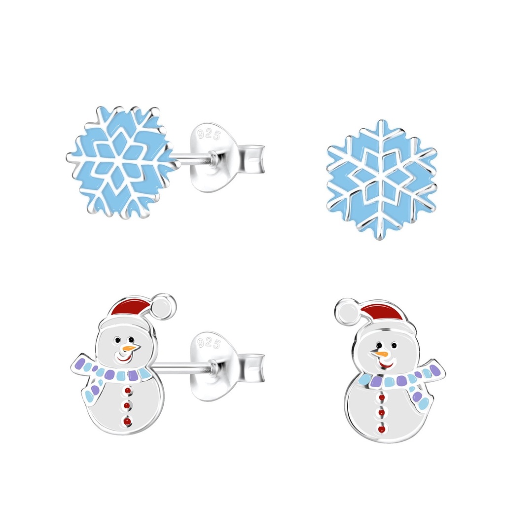 [10014197] Puces d'oreilles fête de Noël en argent