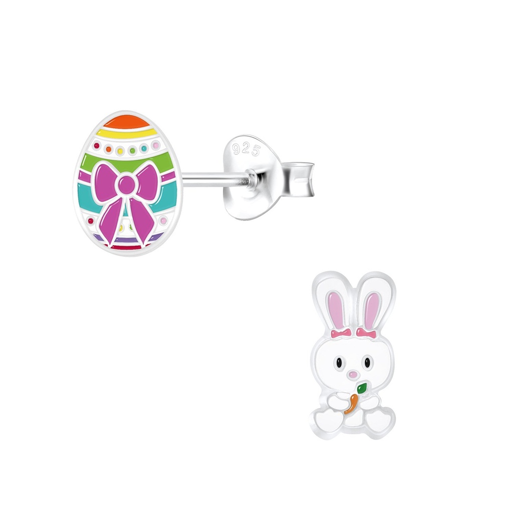 [10014182] Puces d'oreilles fête Pâques en argent