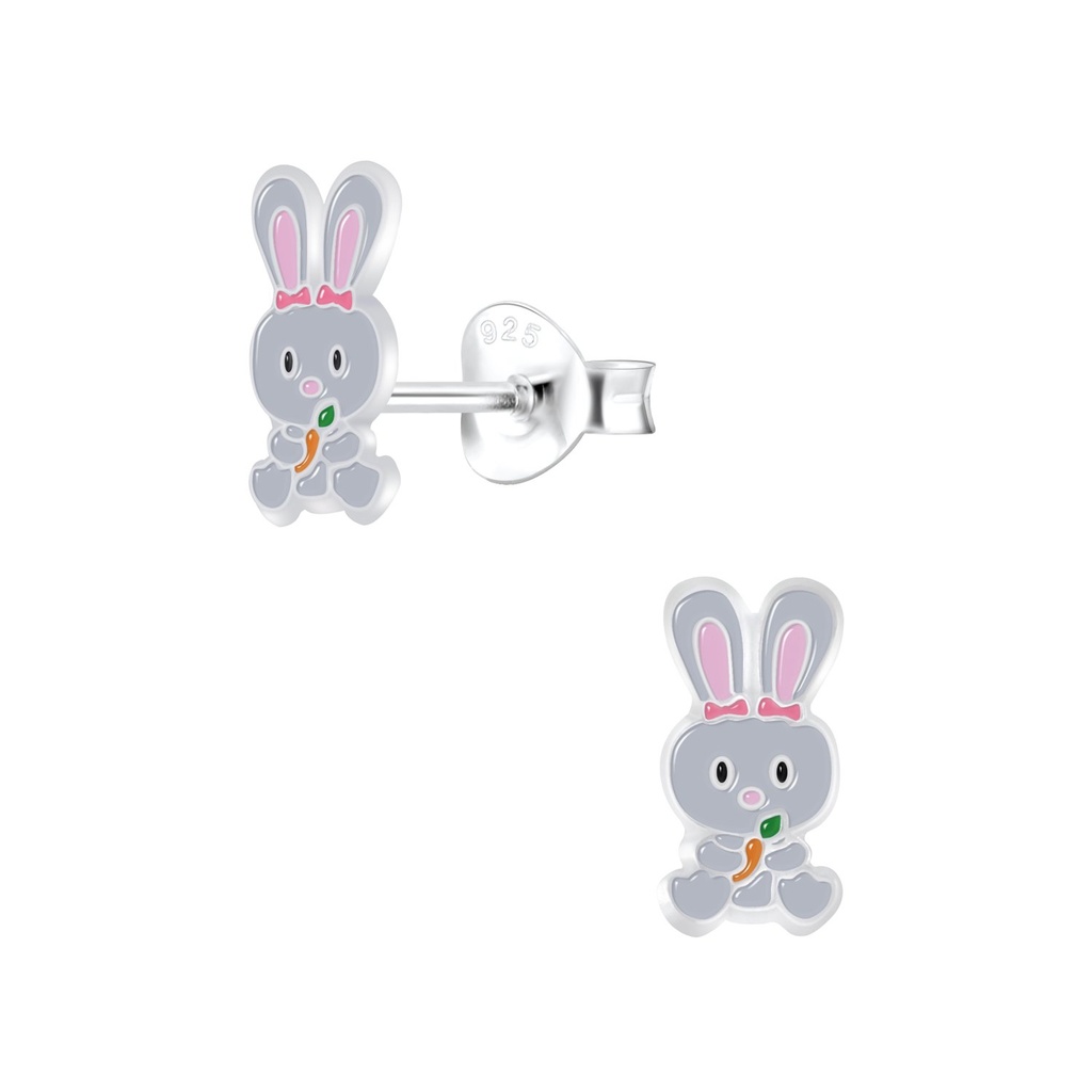 Puces d'oreilles lapin en argent
