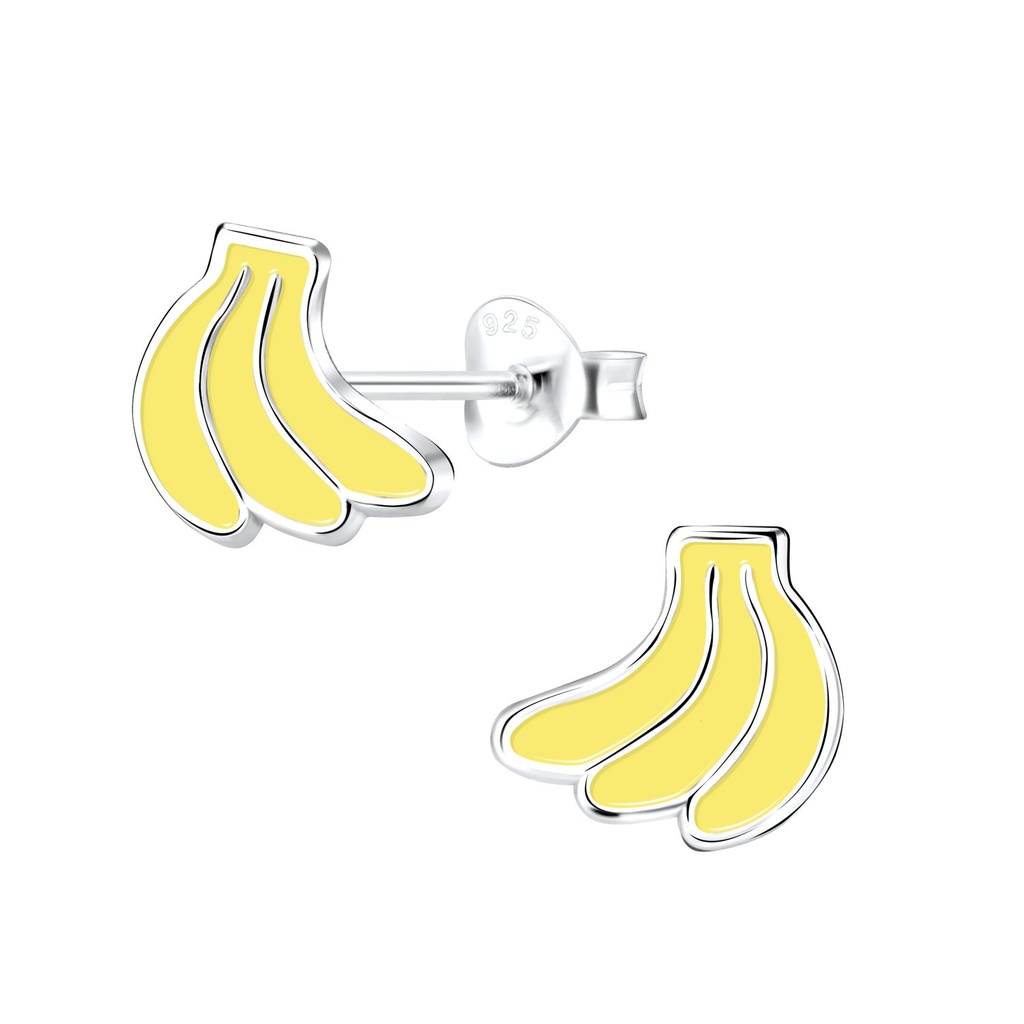 Puces d'oreilles banane en argent
