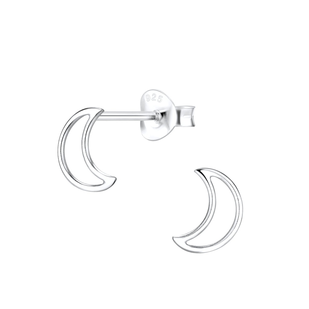 Puces d'oreilles demi-lune en argent