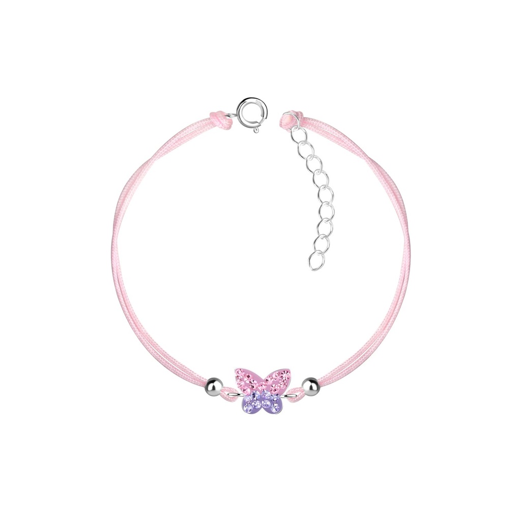 Silver Butterfly Cord Bracelet