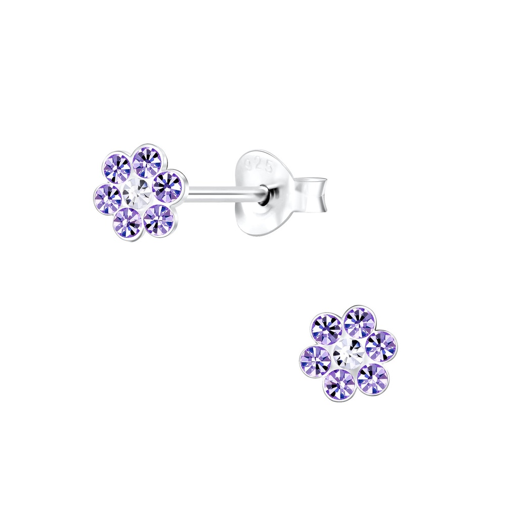 Silver Flower Stud Earrings