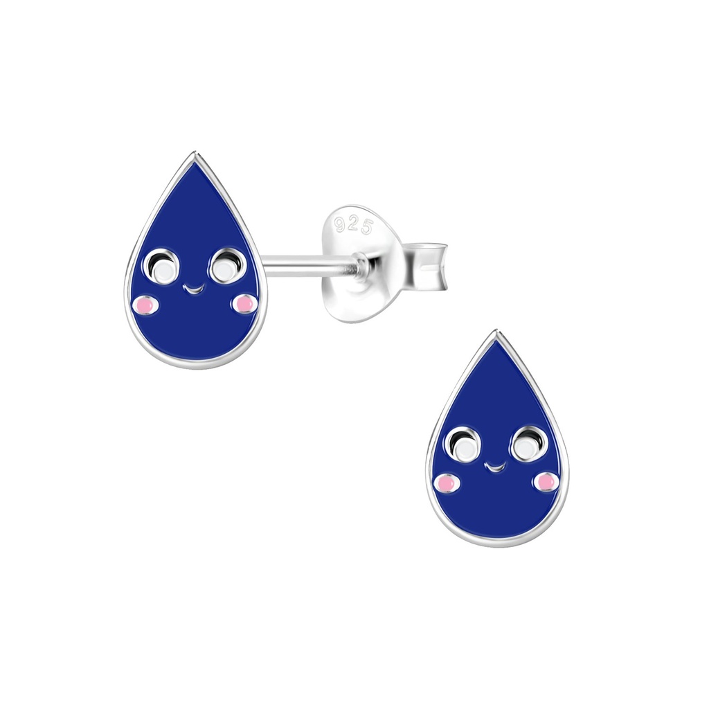 [10014080] Silver Tear Drop Stud Earrings