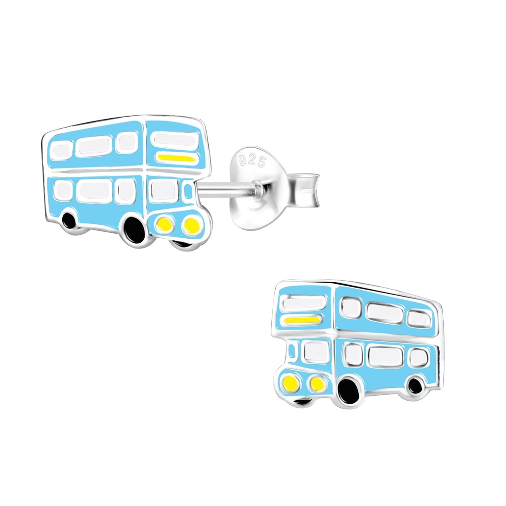 Silver London Bus Stud Earrings
