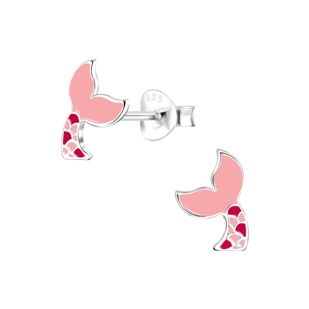 Puces d'oreilles queue de sirène en argent