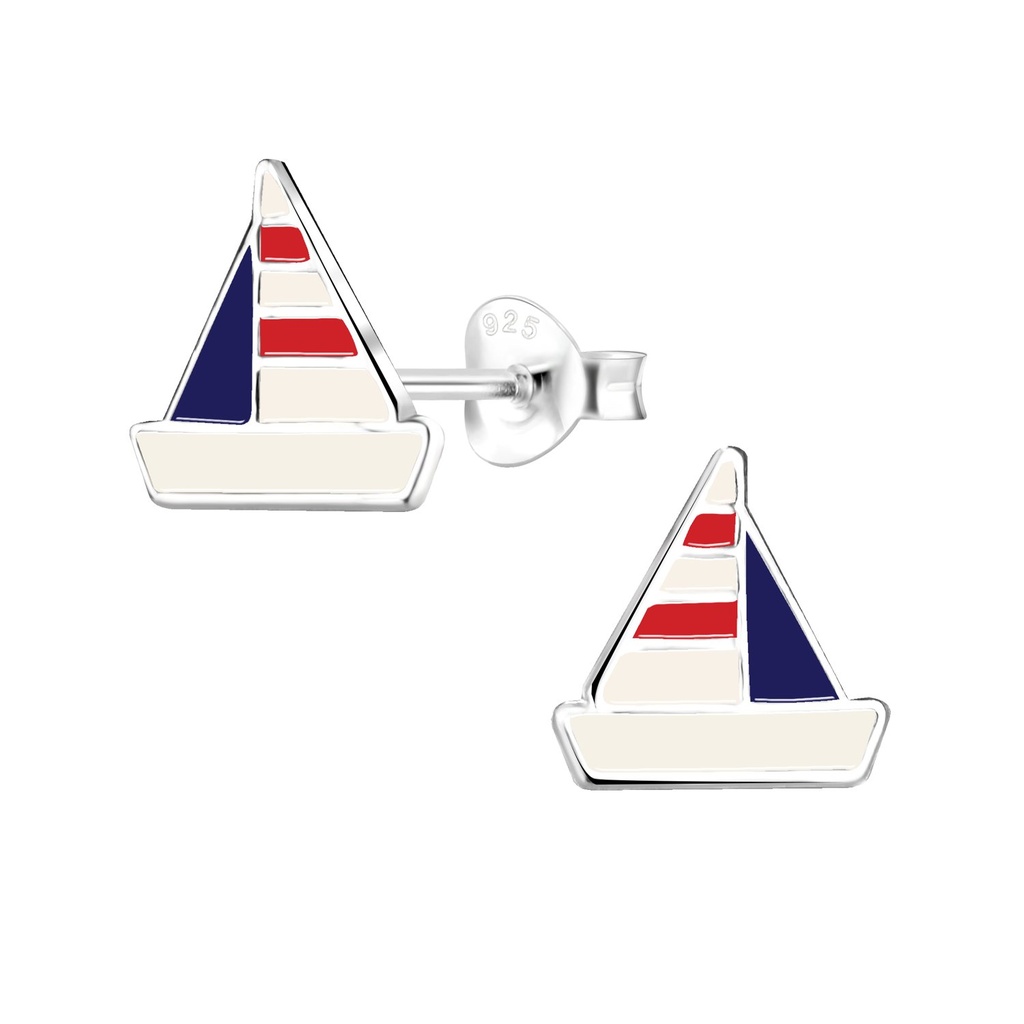 Puces d'oreilles voilier en argent