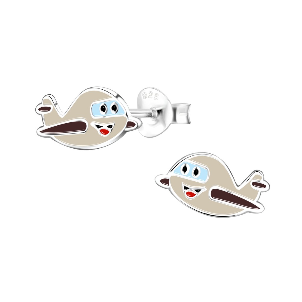Puces d'oreilles avion en argent