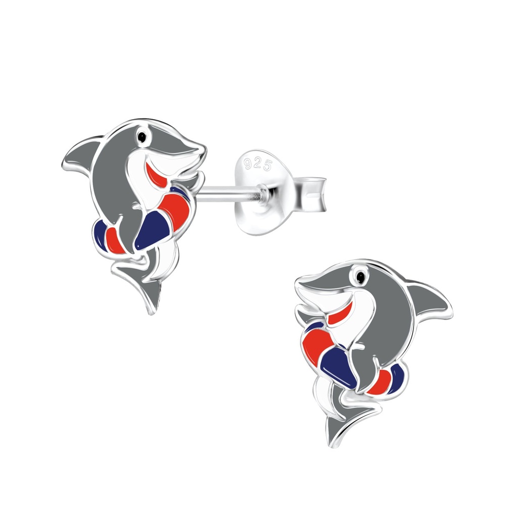 Puces d'oreilles requin en argent