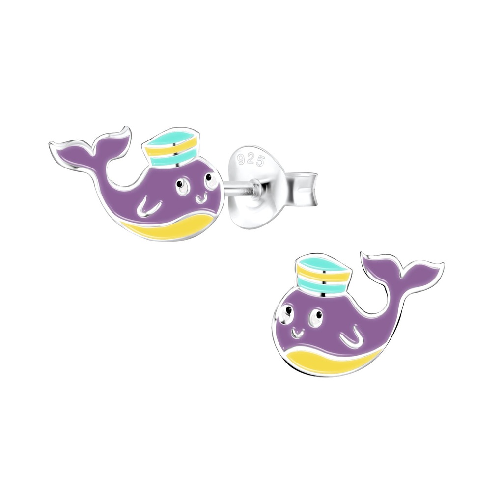 Puces d'oreilles baleine en argent