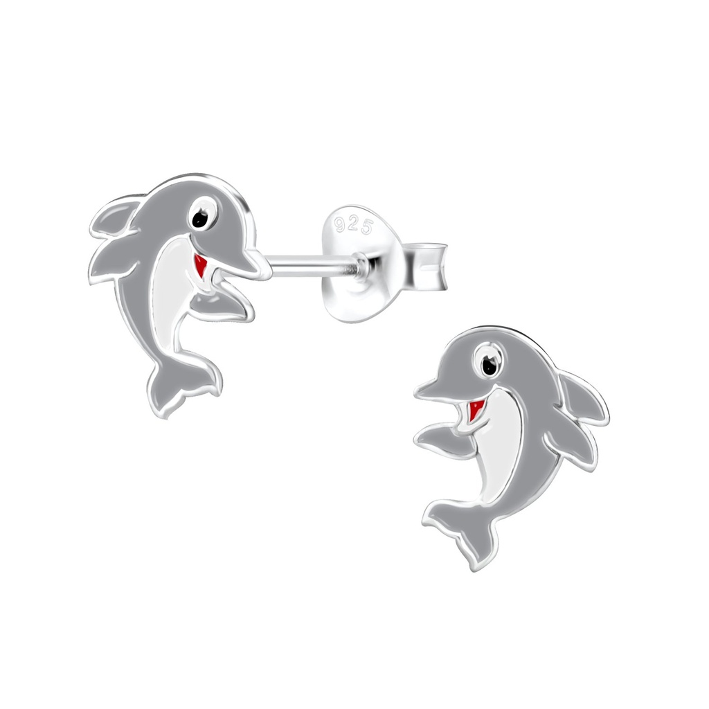 Puces d'oreilles dauphin en argent