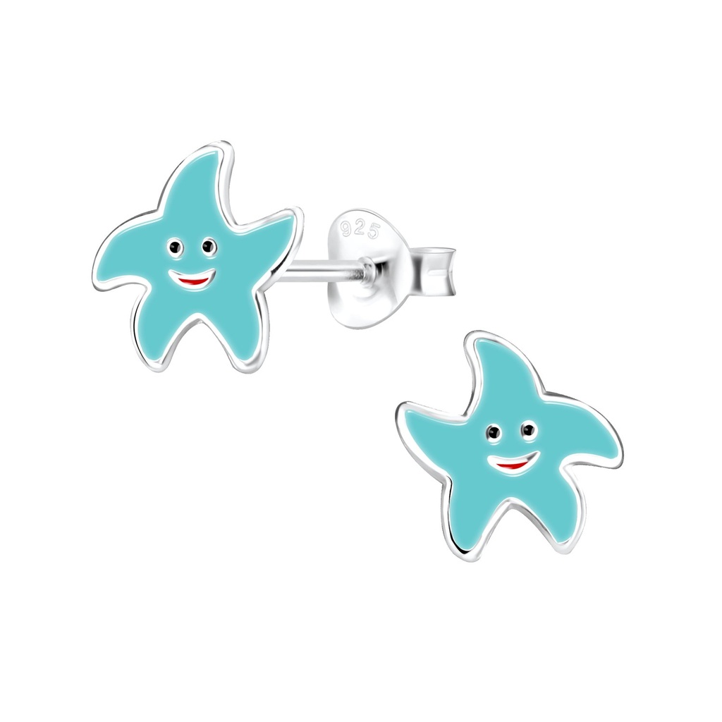 Puces d'oreilles étoile de mer en argent