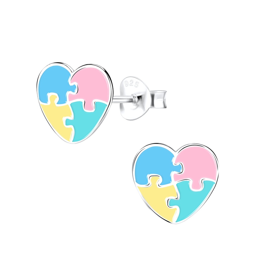 Silver Heart Stud Earrings