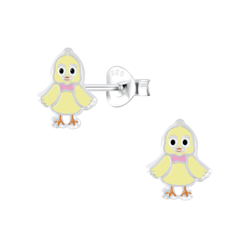 Puces d'oreilles poussin en argent