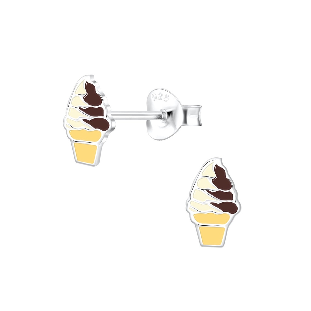 Puces d'oreilles glace en argent