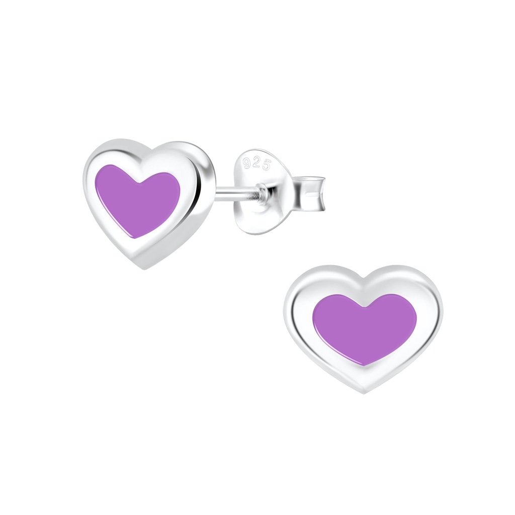 Silver Heart Stud Earrings