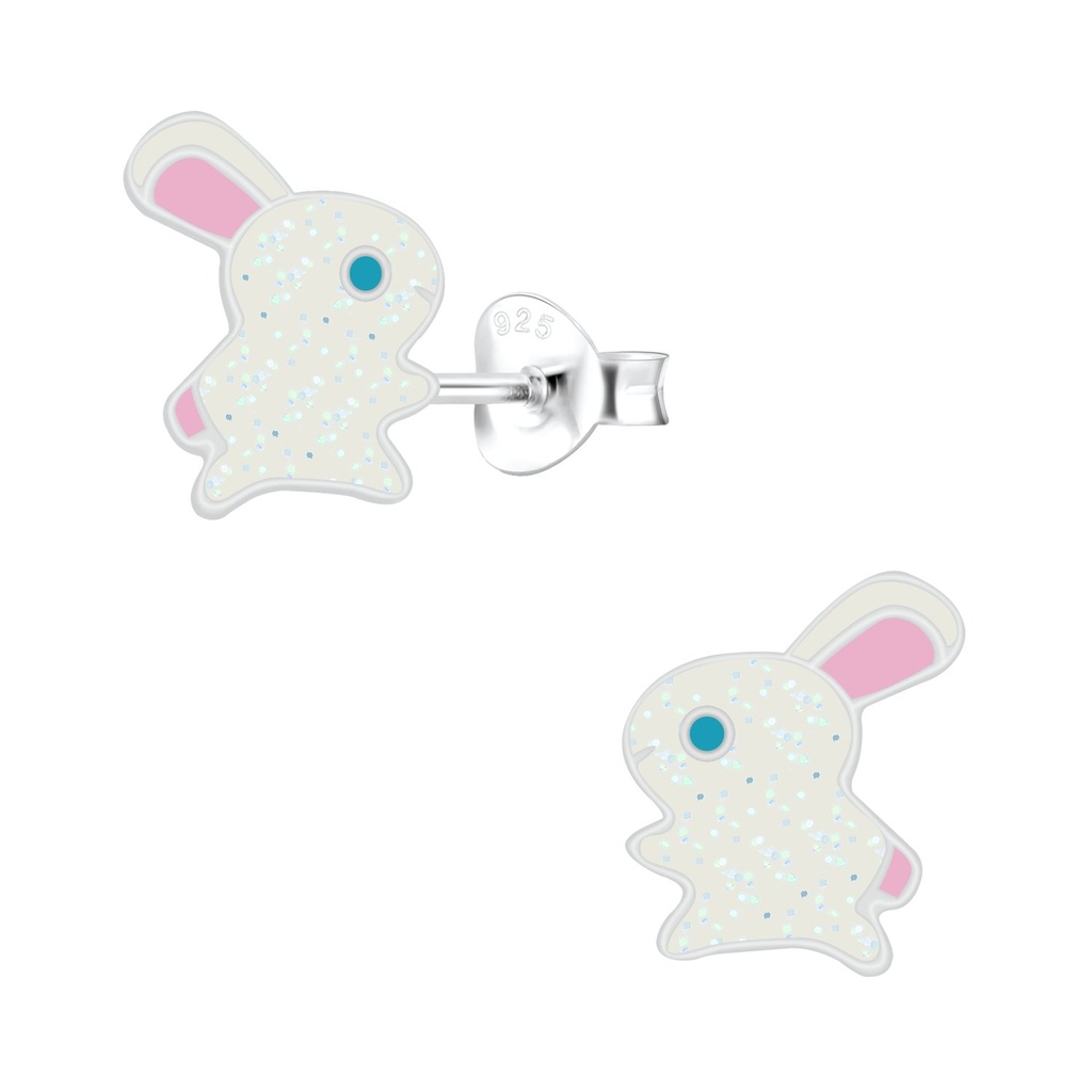 Puces d'oreilles lapin en argent