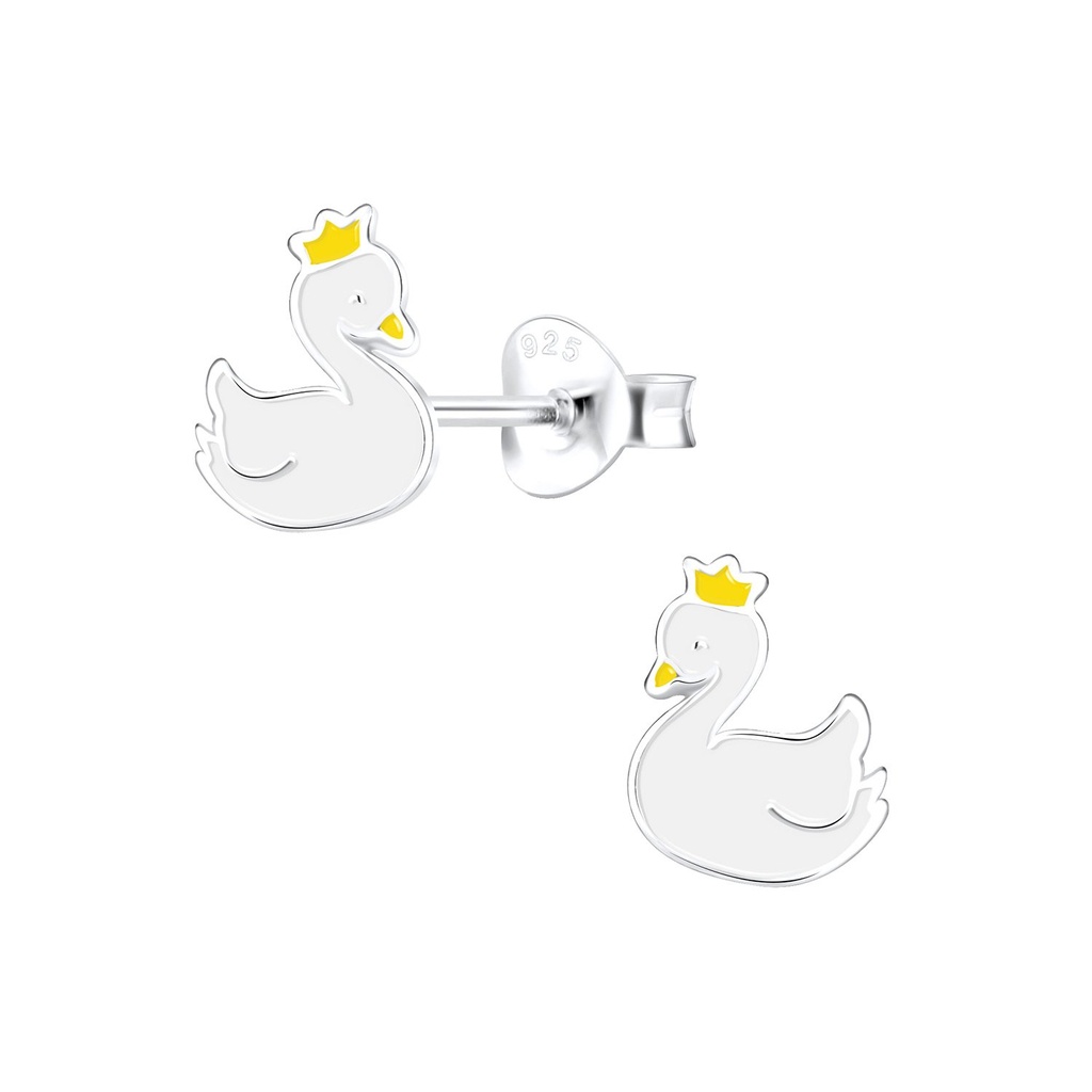 Puces d'oreilles cygne en argent