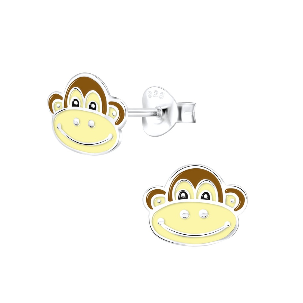 Puces d'oreilles singe en argent