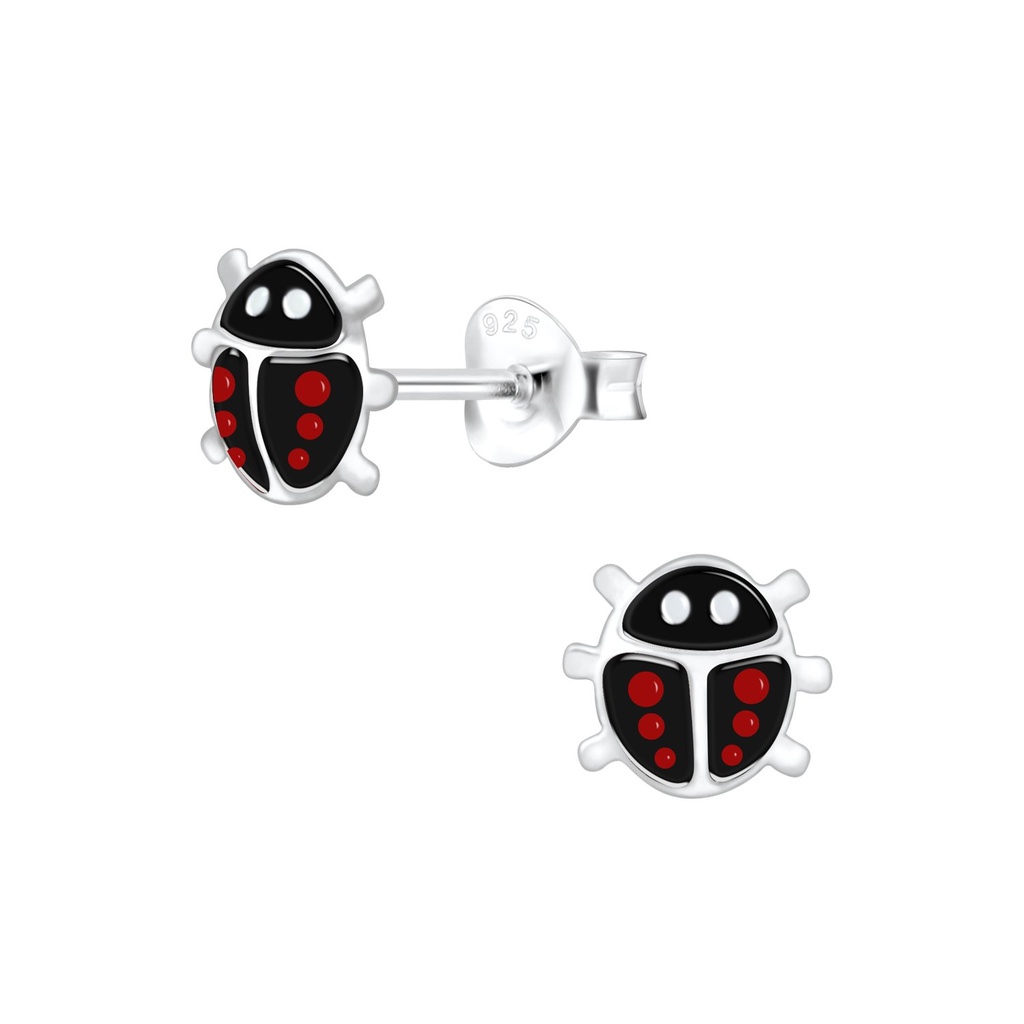 Puces d'oreilles coccinelle en argent